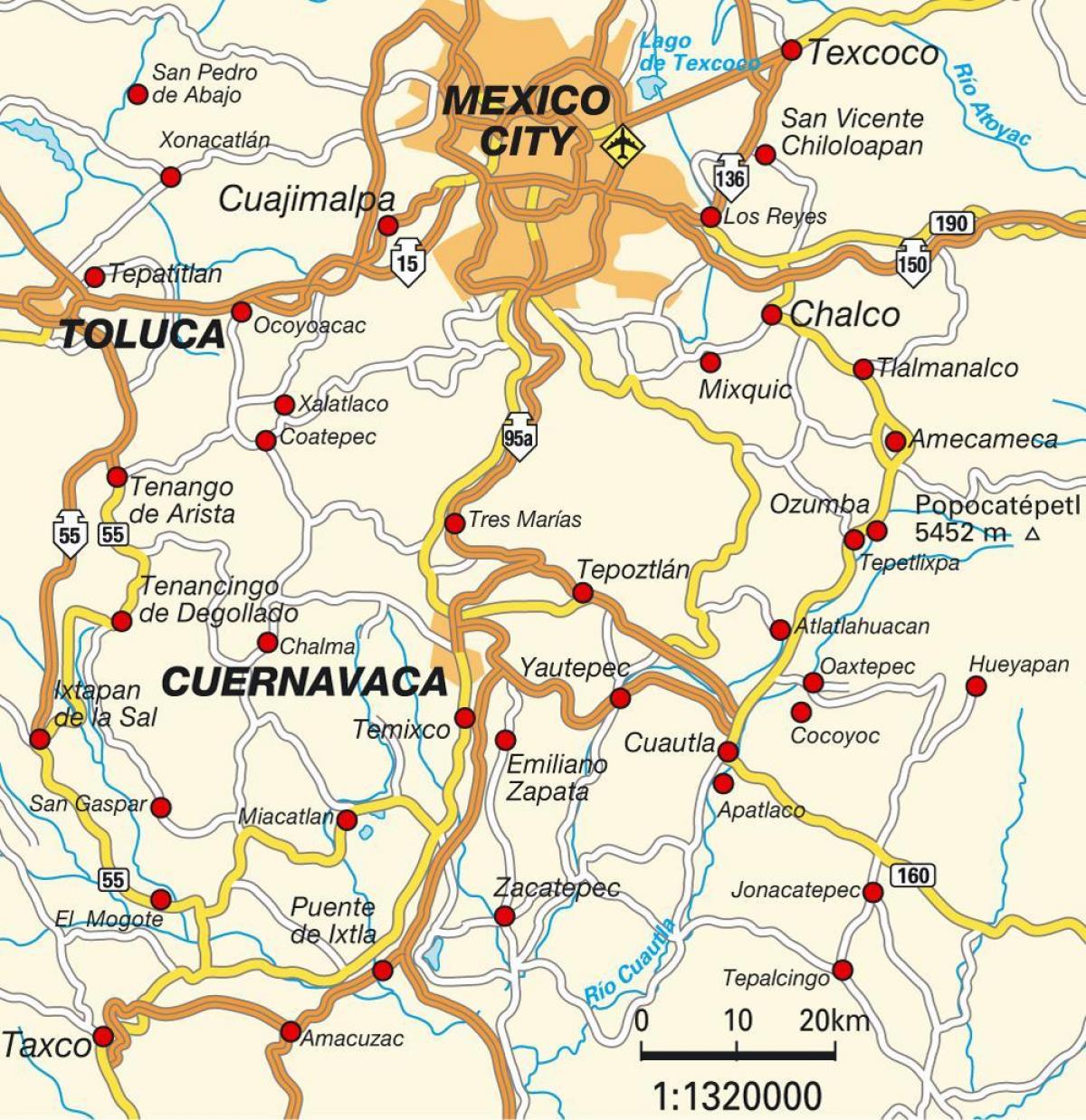 ciudad Mexiko mapu