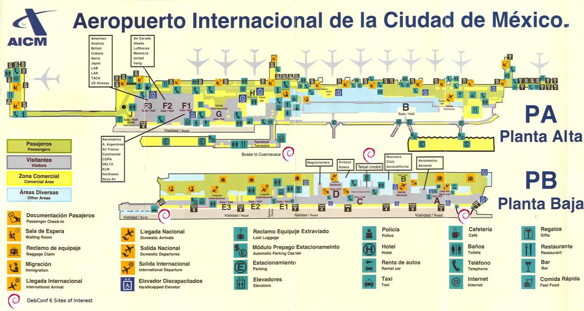 Mexico City international airport mapu