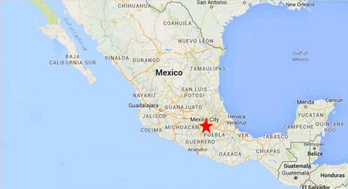 hlavné mesto Mexika mapu