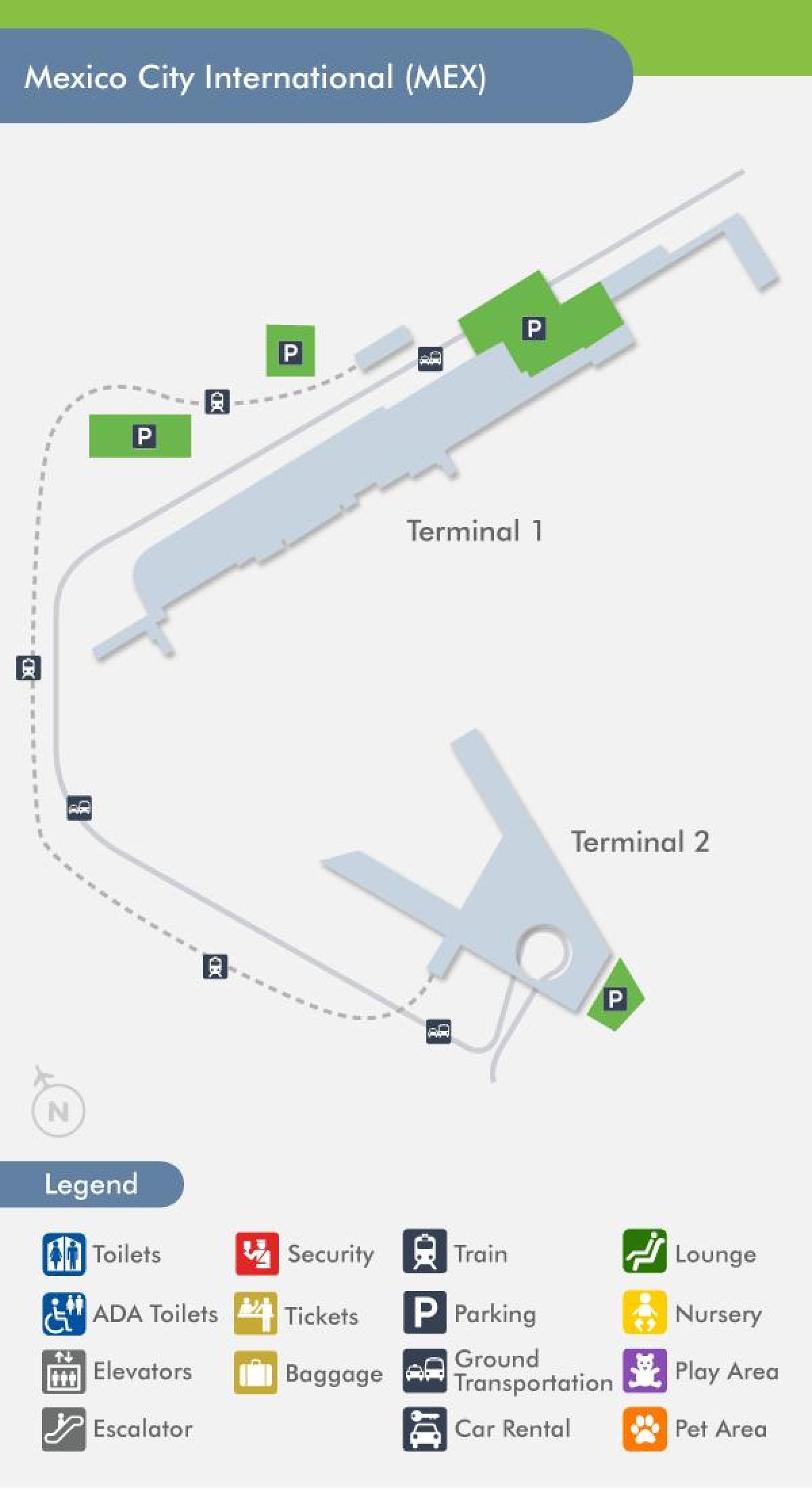 Mexico City airport terminal mapu