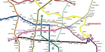 Mexico City vlak mapu