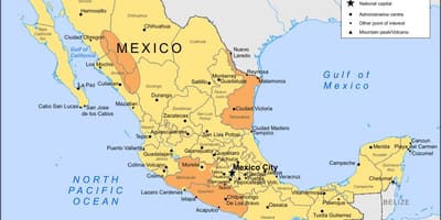 Mapa Mexico City a okolie