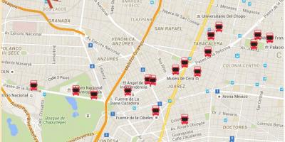Turibus Mexico City trasy mapu